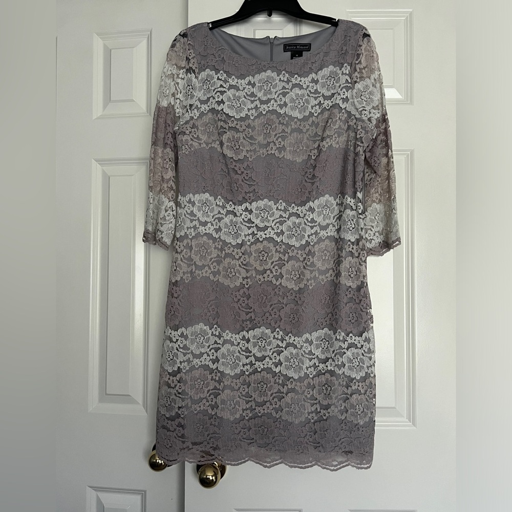 Jessica Howard Lace dress size 10 Gray colors
